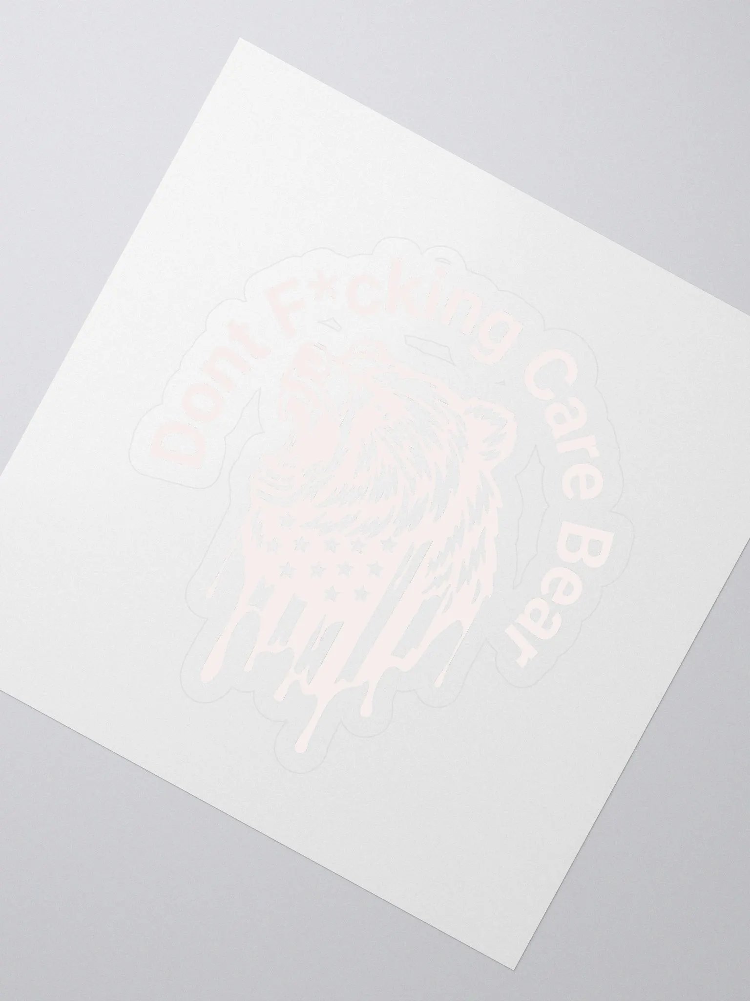 White Grizzly Dont F*cking Care Bear Stickers product image (2)
