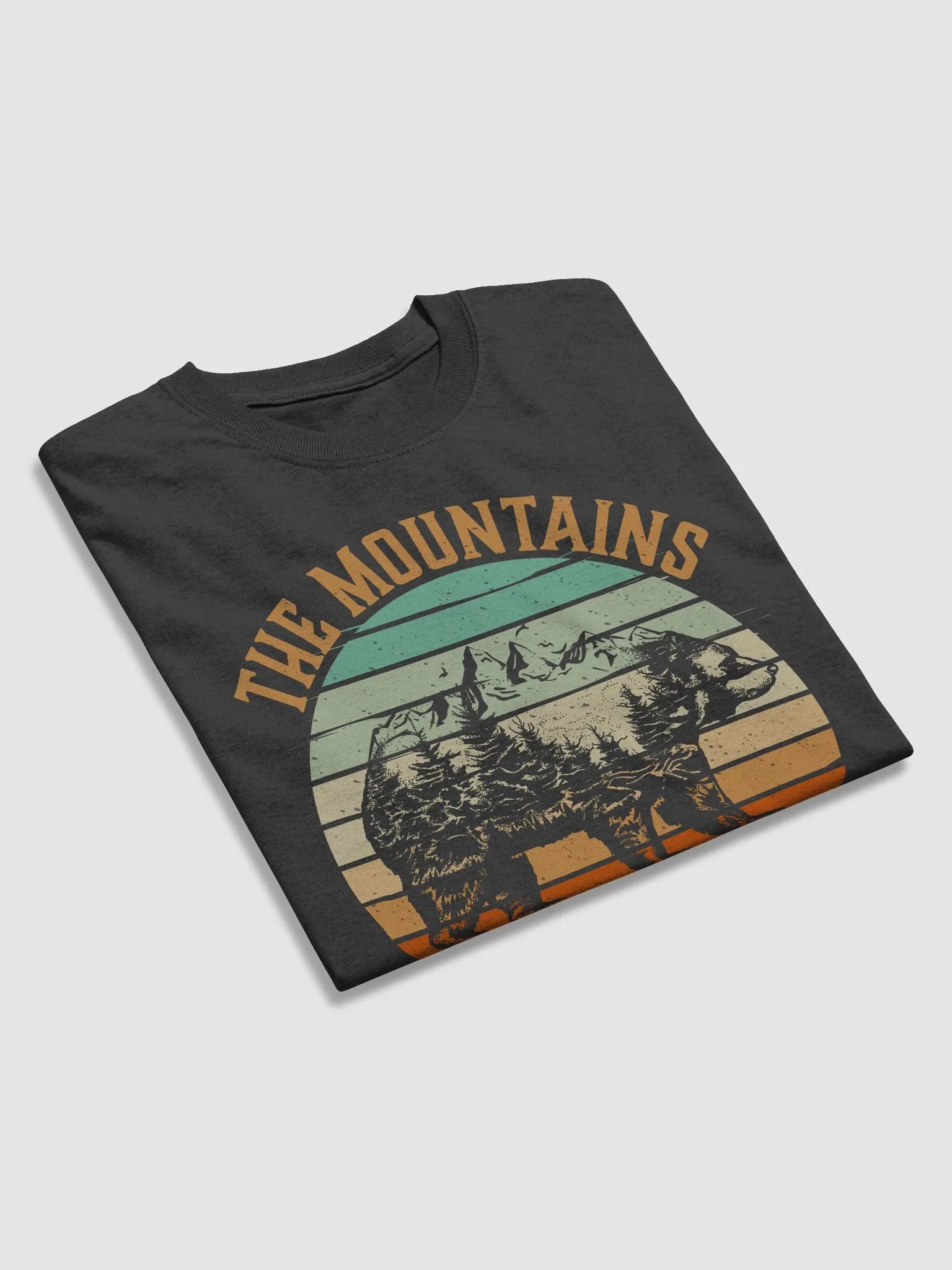 The Mountains Are Calling I Must Go Hiking Quote Unisex Heavyweight T-Shirt product image (6)