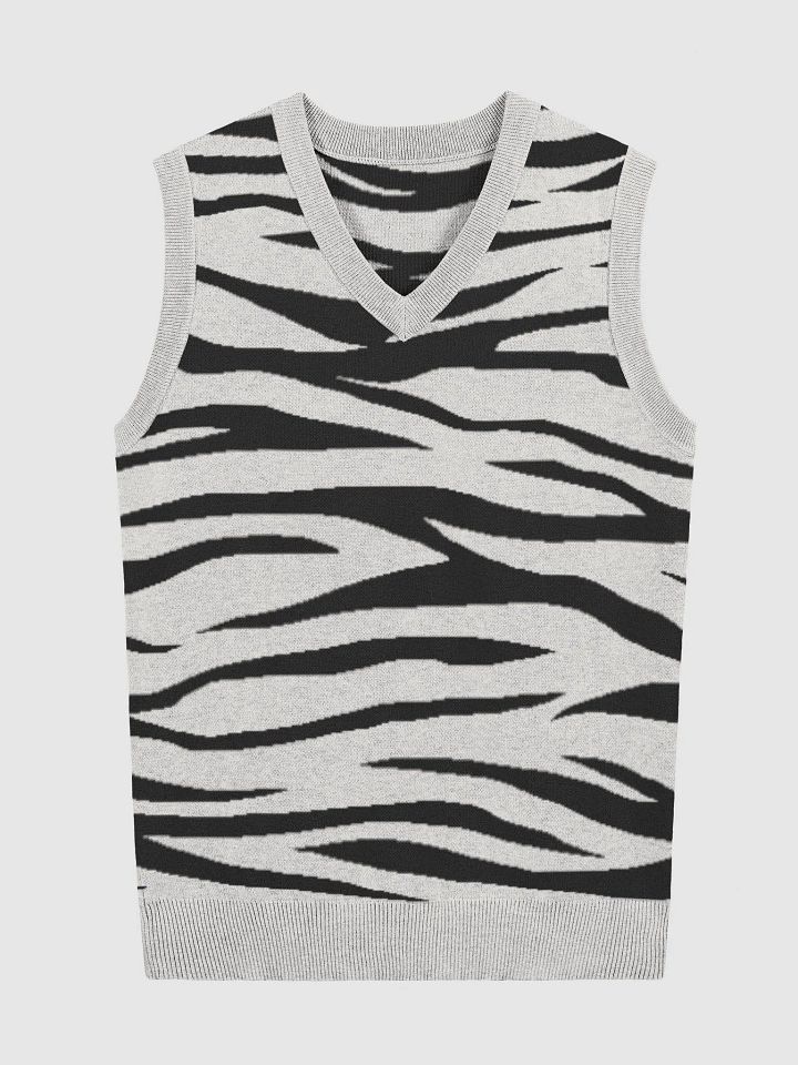 Zebra-print Knitted V-Neck Vest product image (1)