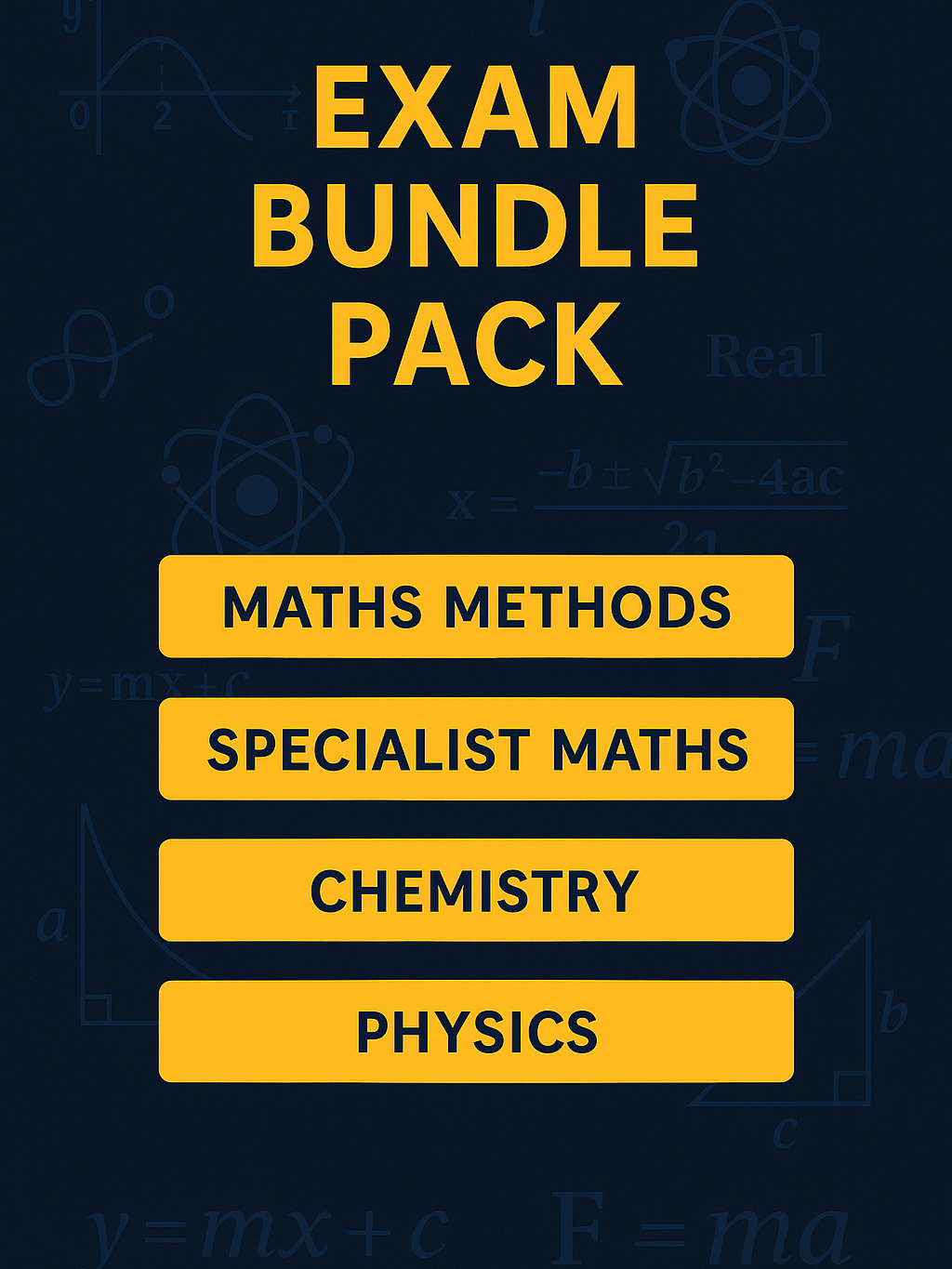 Exam Bundle Pack — Maths Methods, Specialist Maths, Chemistry & Physics product image (1)