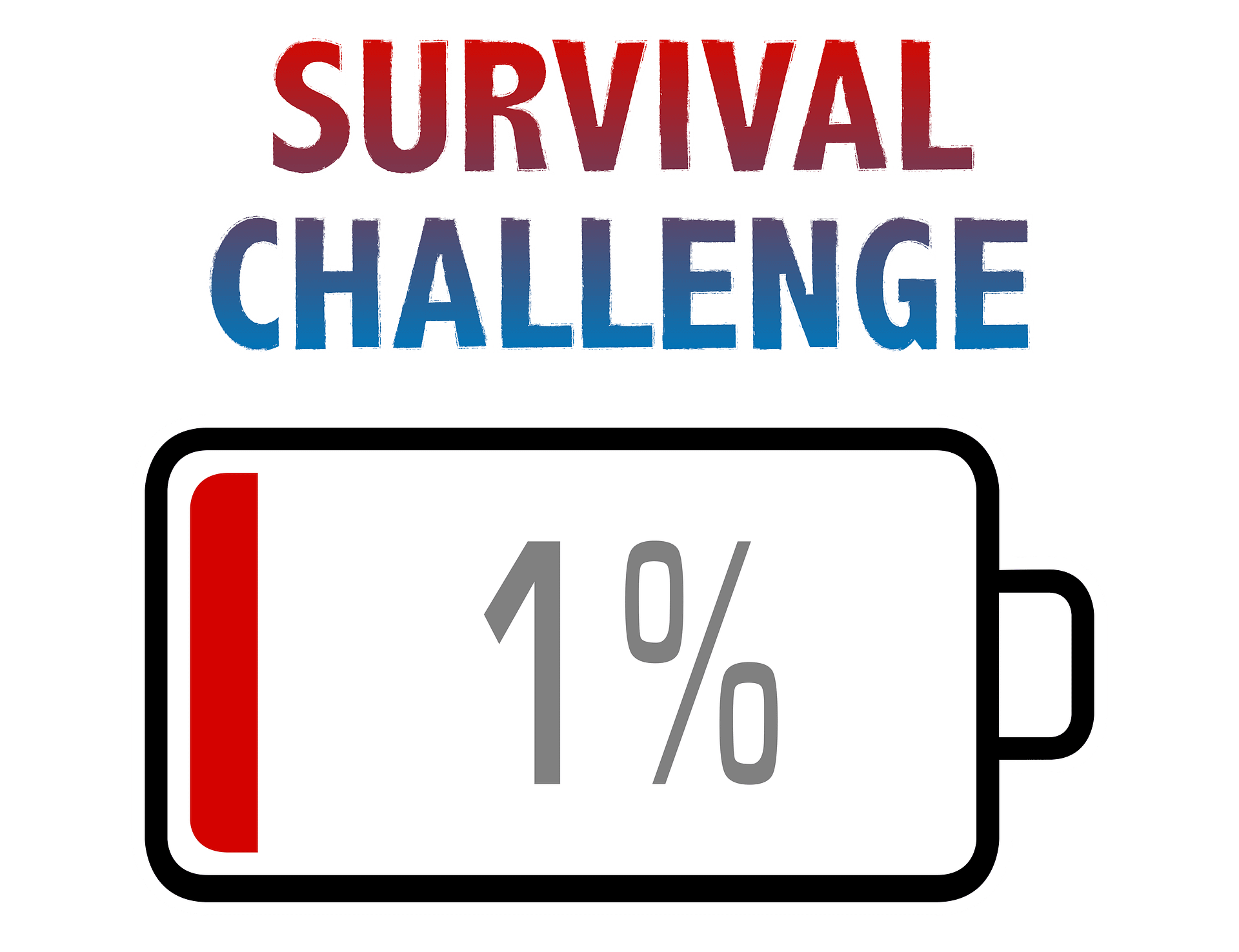 Survival Challenge with Battery at 1% T-Shirt product image (2)