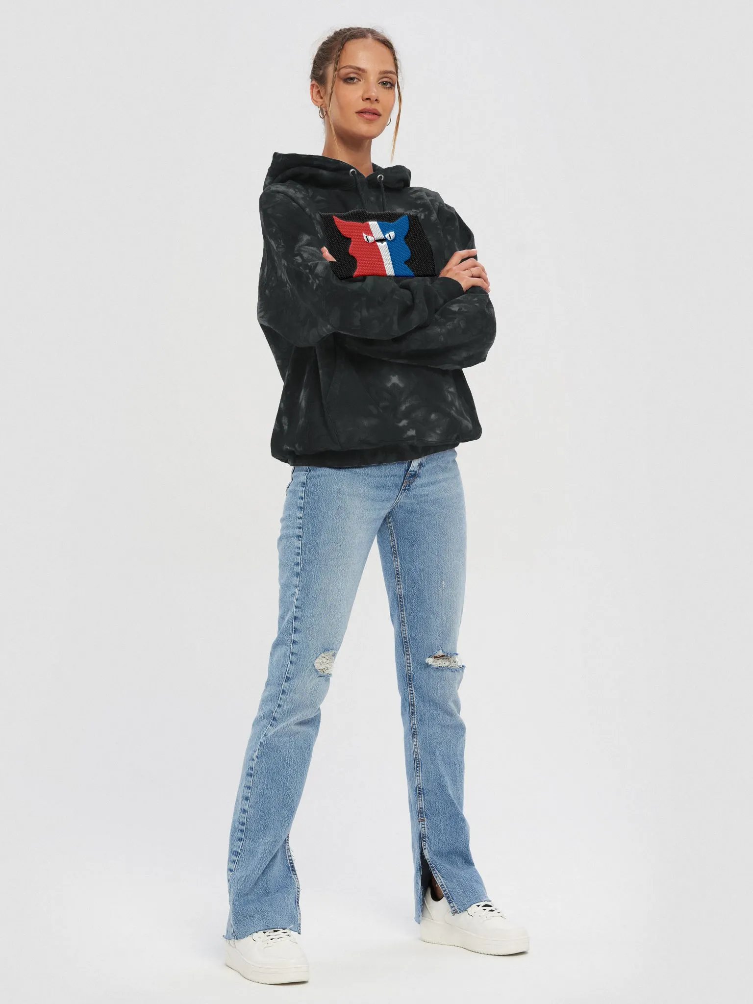 TriColor DeMeowcracy Cat Face Tie Dye Hoodie product image (8)
