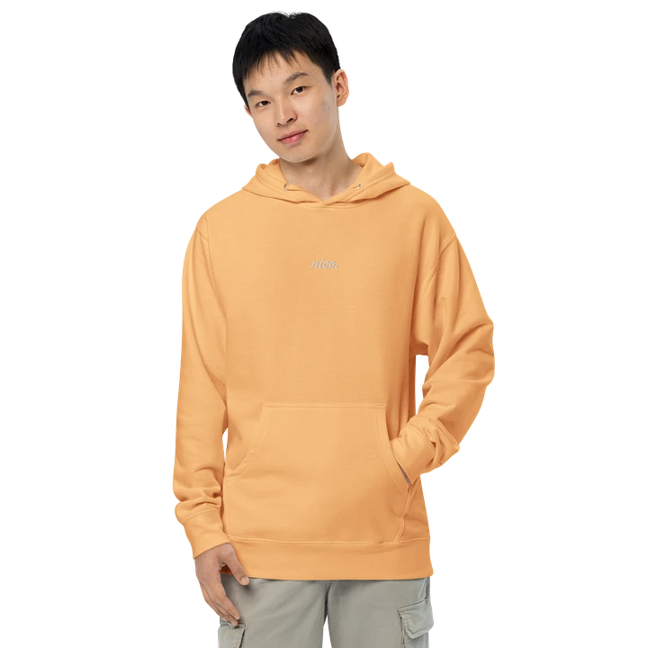 Nice. Embroidered Hoodie (Orange/White) product image (2)