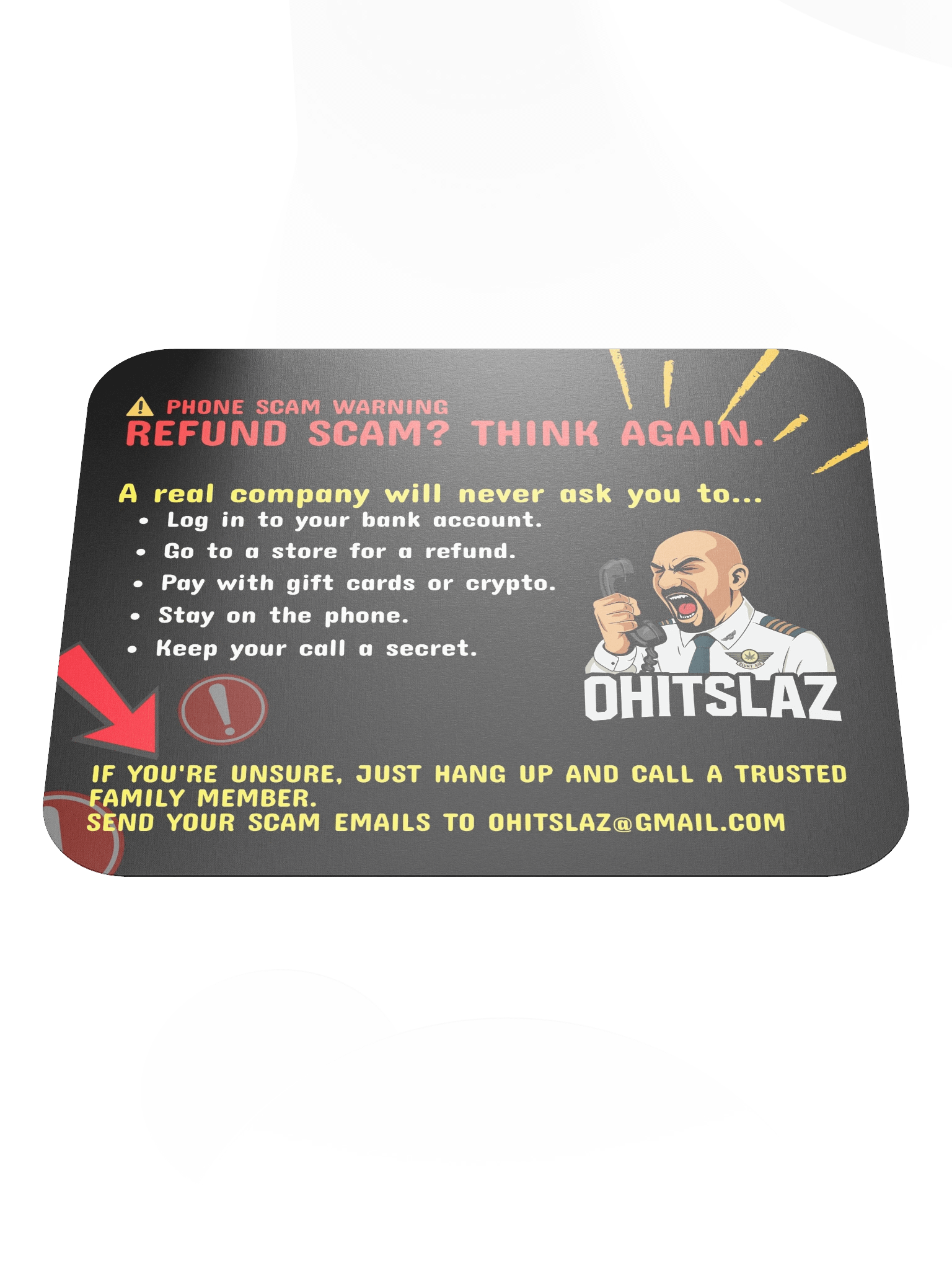 Refund Scam Reminder Mouse Pad product image (1)