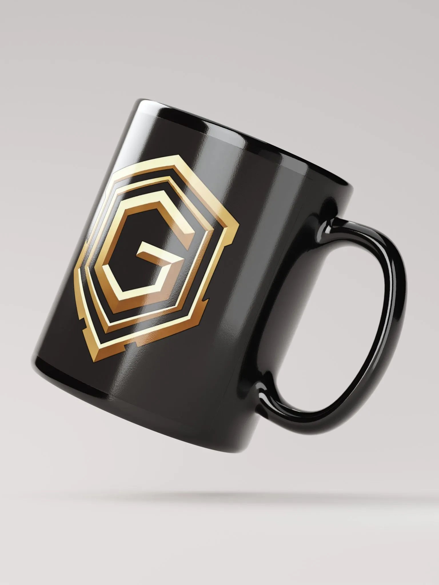 Goldovator Schwarze Glossy Tasse (Beidseitig bedruckt) product image (4)
