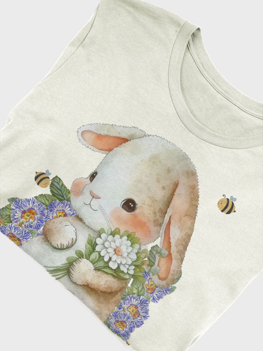 Garden Whispers: Bunny and the Primula Zebra Blues Tee | Bella+Canvas Supersoft, Double-Sided Design product image (5)