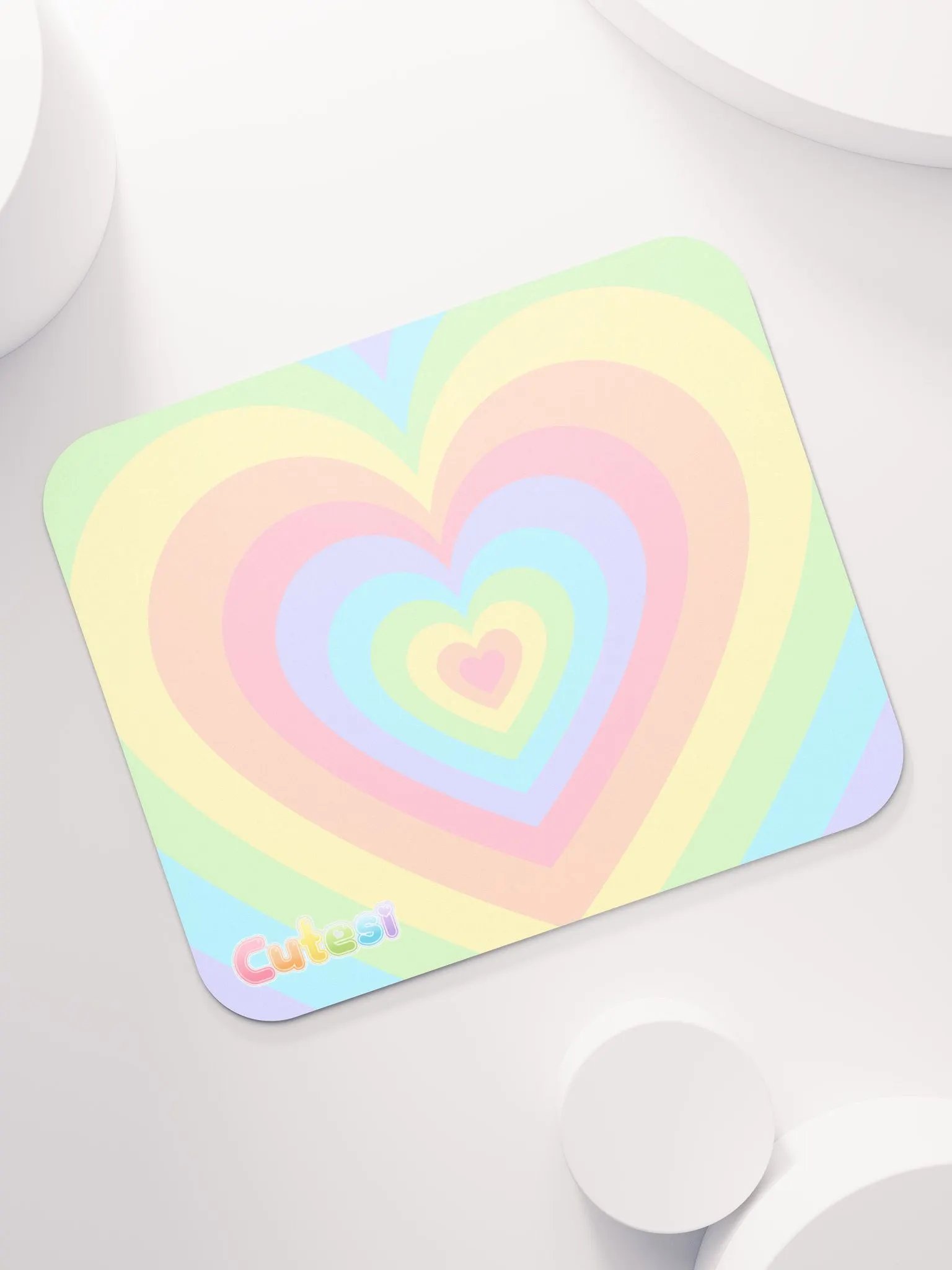Cutesi Rainbow Heart Small Desk Mat product image (7)