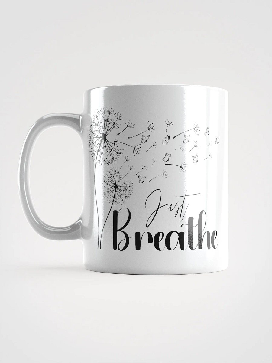 Just Breathe Black Dandelion Ceramic Mug product image (9)