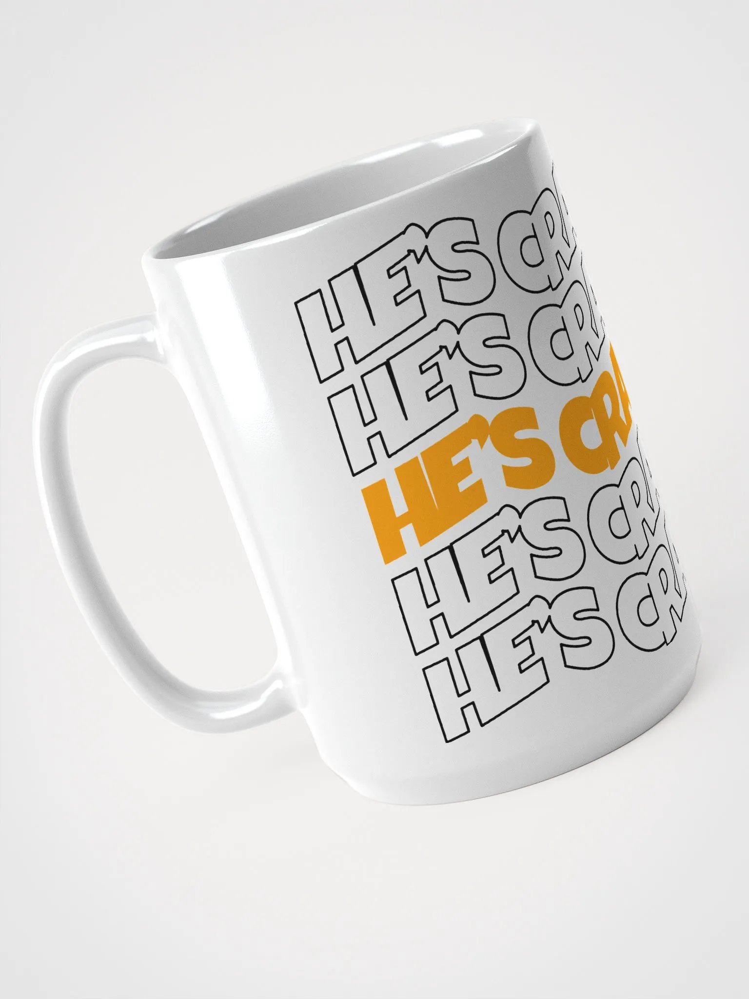 He's cray cray! Mug (orange/black) product image (3)