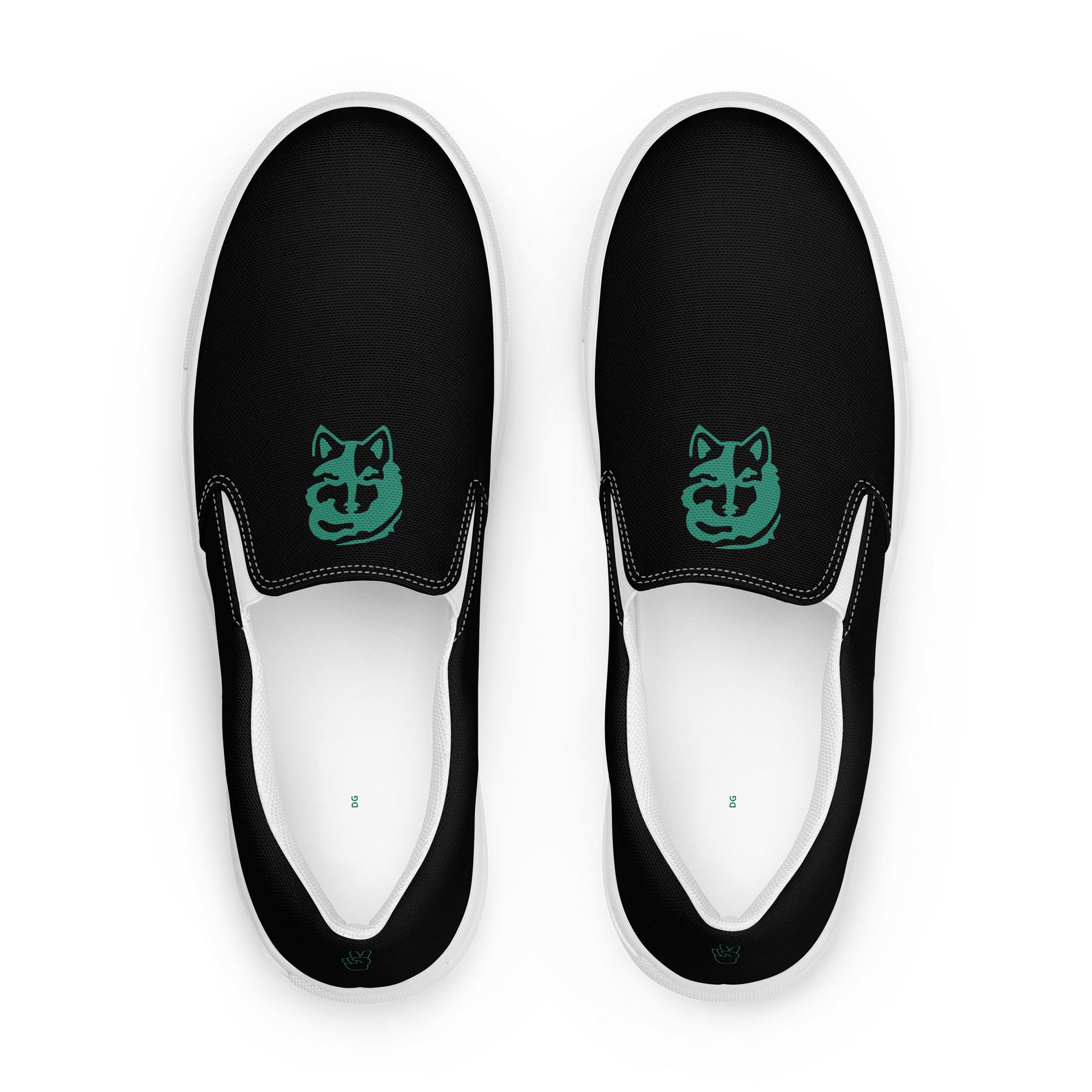 Black "Wolf" Women's Canvas Slip-Ons product image (1)