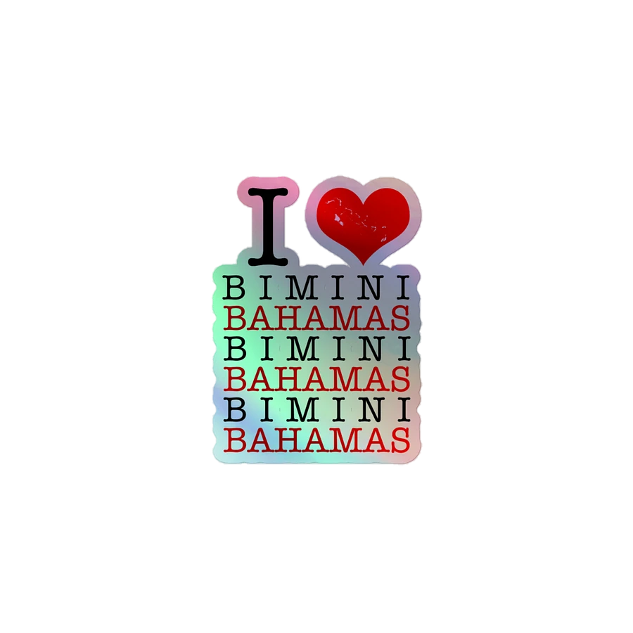 Bahamas Sticker Holographic : I Love Bimini Bahamas : Heart Bahamas Map product image (2)
