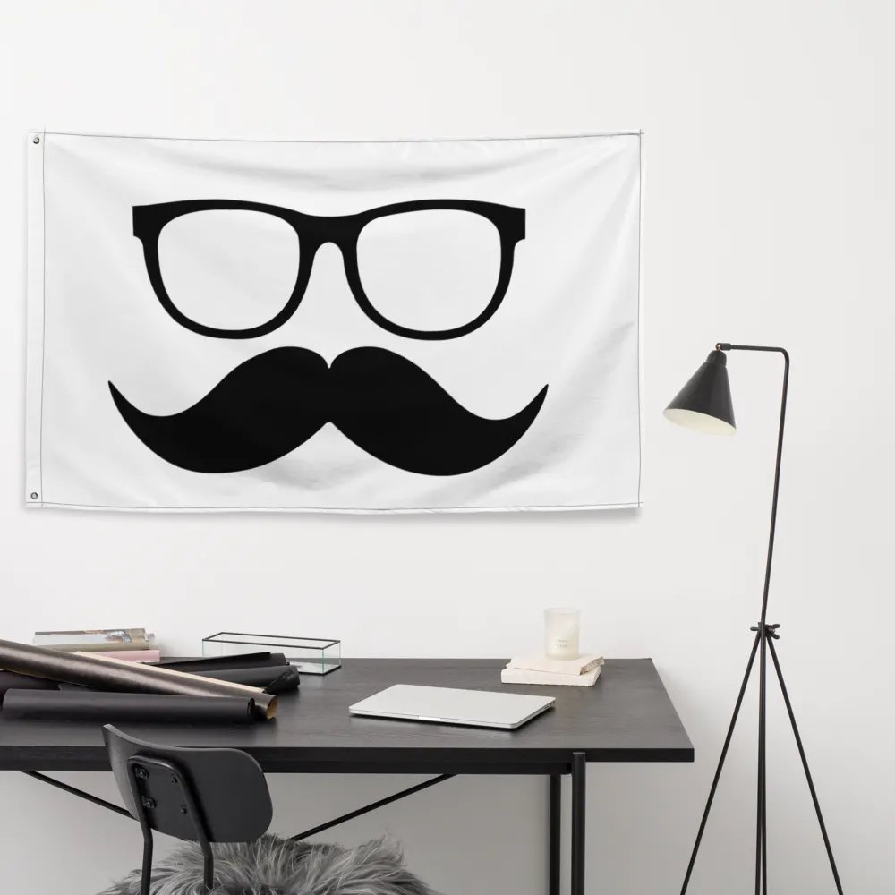 Black Moofstache Flag product image (9)