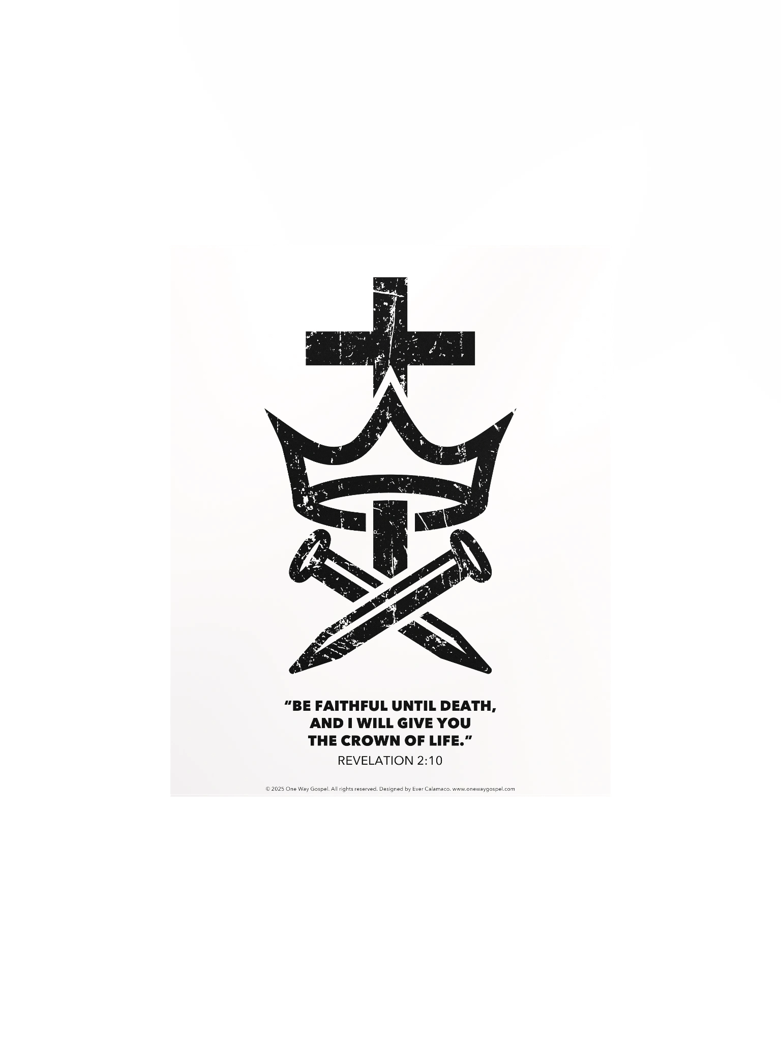 Cross, Crown, and Nails Christian Poster – Revelation 2:10 “Be Faithful Until Death” product image (2)