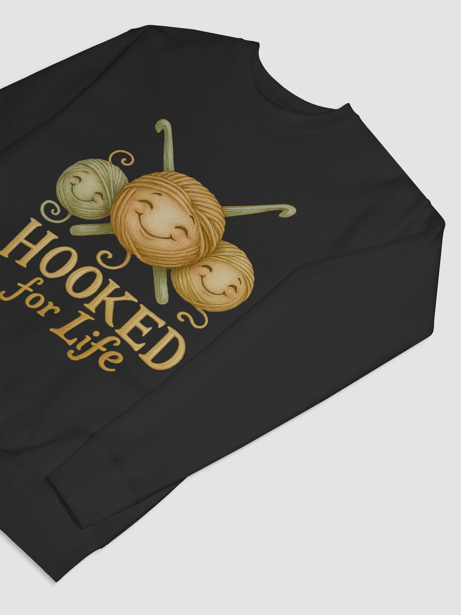Hooked for Life Sweatshirt - Funny Crochet Shirt Gift for Knitters & Yarn Lovers product image (7)
