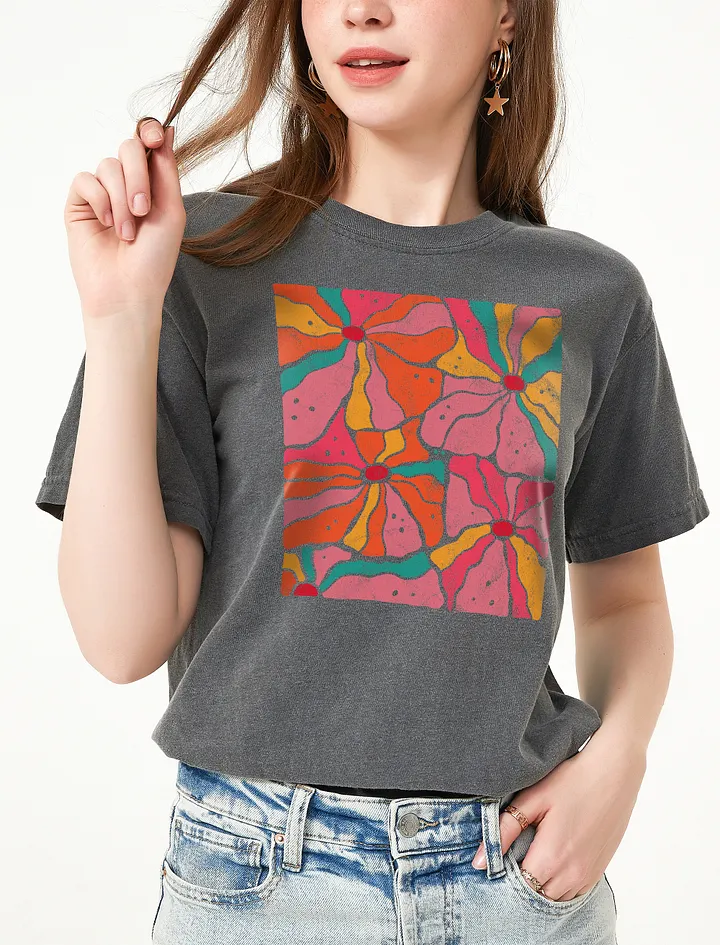 Boho Flowers and Retro Disco Flowers | Boho Aesthetic, Hippie, and Psychedelic T-Shirt Design product image (1)