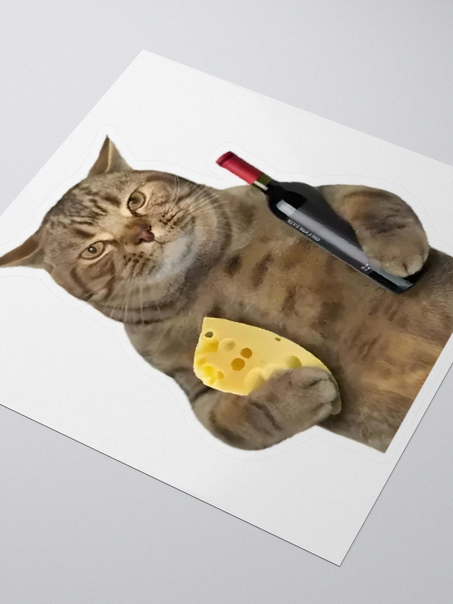 Kiss Cut Stickers: Meme Cats cheese and wine product image (3)