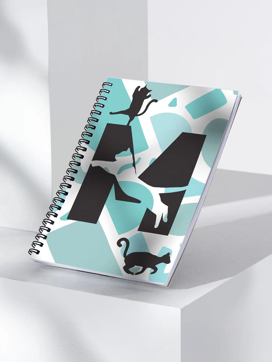 Monogram Letter M Cat Lover Geometric Blues Notebook product image (3)