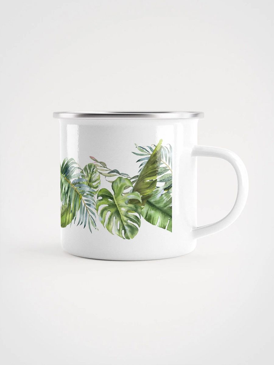Tropical Leaves Enamel Camping Mug product image (1)