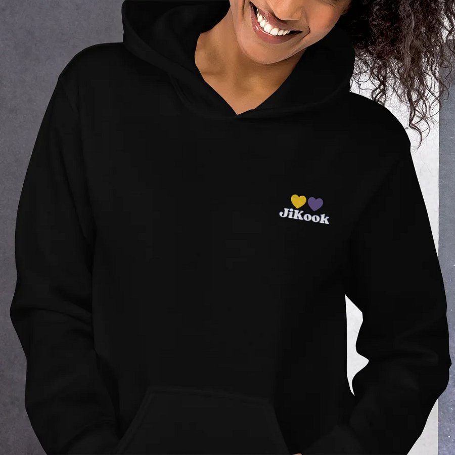 Purple and Gold hearts JiKook embroidered hoodie product image (12)