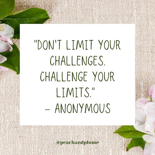 Push past the boundaries you think exist. Growth lives just beyond your comfort zone. ✨
“Don’t limit your challenges. Challen...