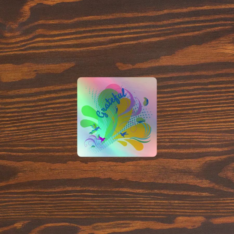 Sticker grateful water droplets design with humming birds product image (5)