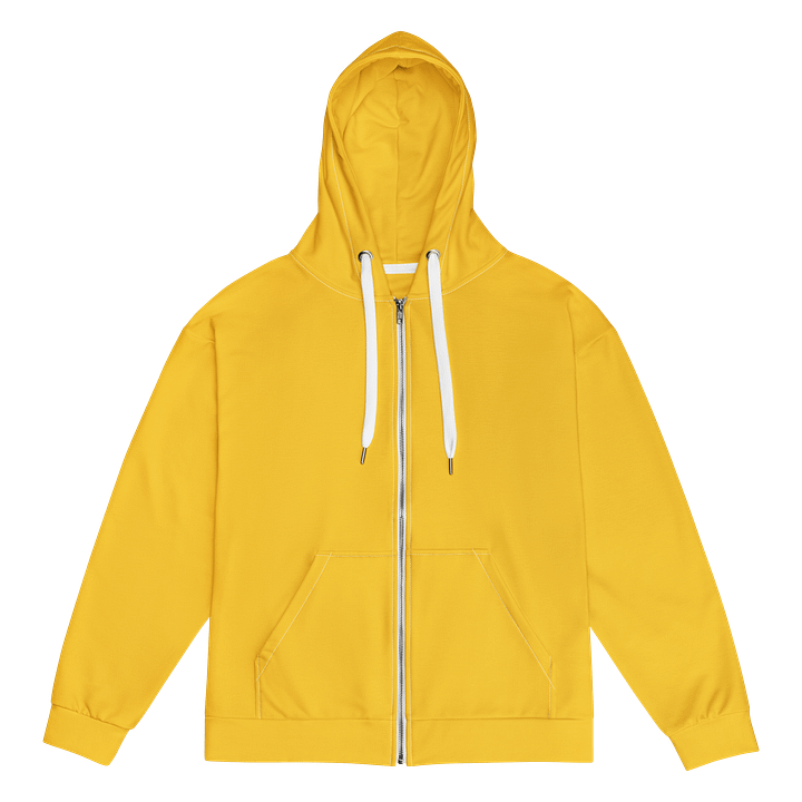 Mustard Yellow Solid Color Eco Friendly Unisex Zip Hoodie product image (1)
