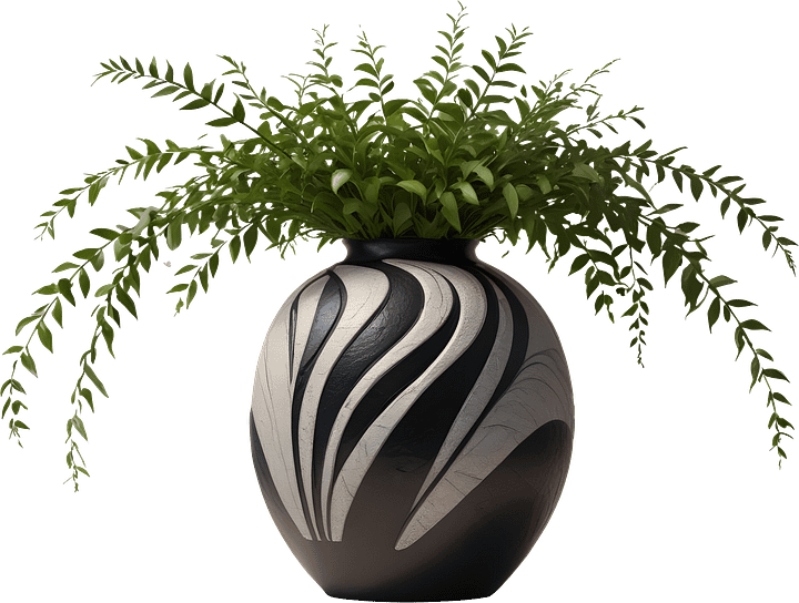 Monochrome Elegance Vase – Black & White Signature, PNG product image (1)