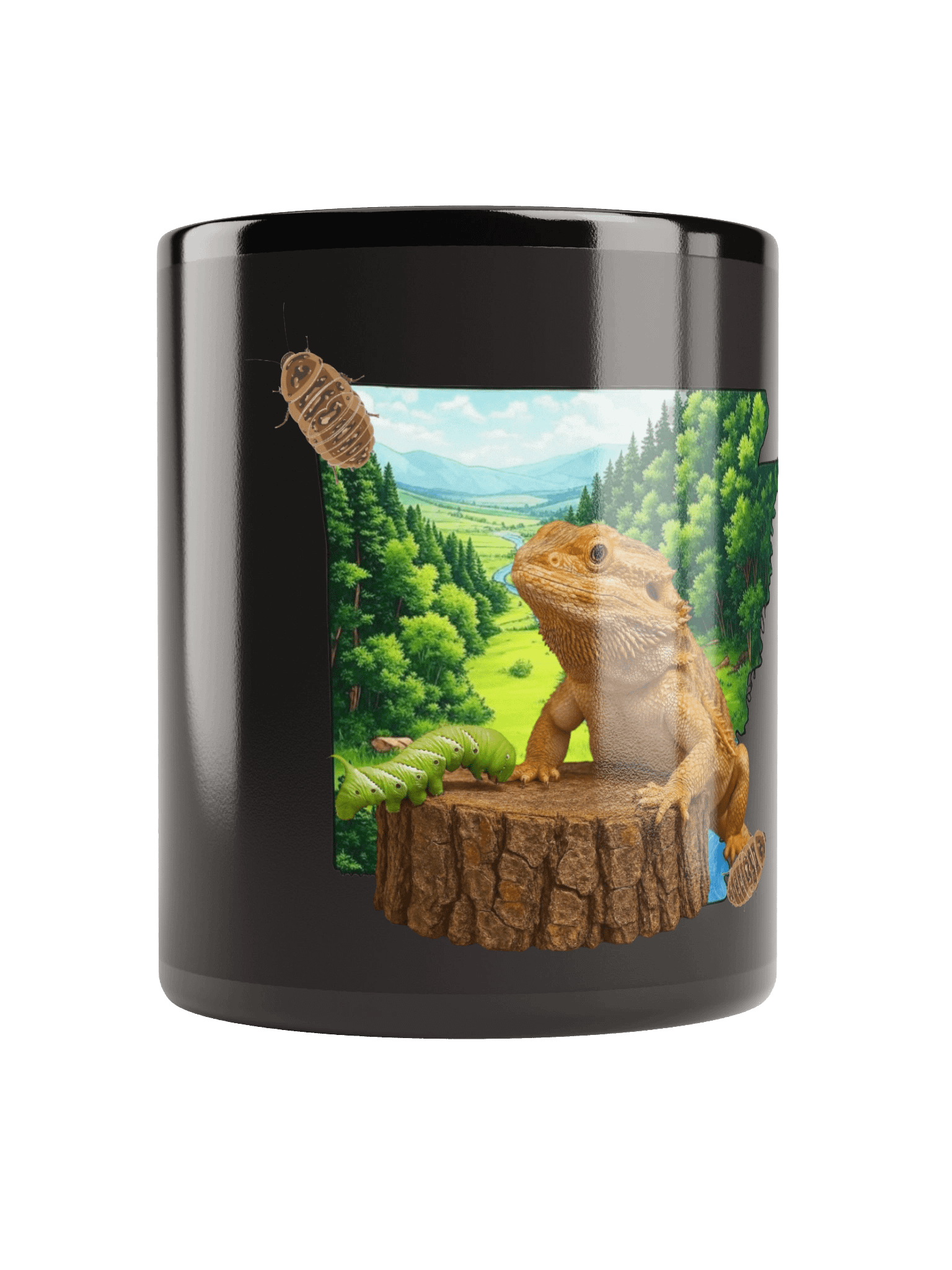 'LUMP ON A LOG' BLACK MUG product image (9)