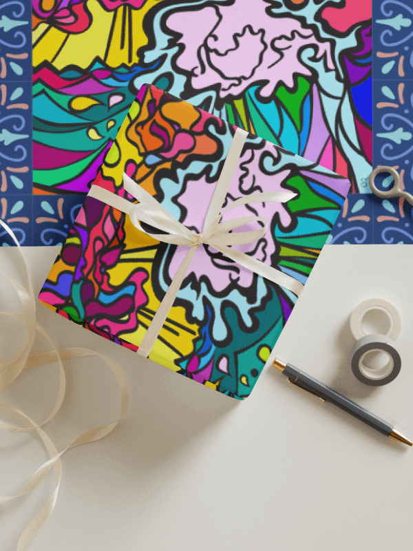Coastal Escape - Vibrant Swirls Wrapping Paper Set – Marine Life Collection product image (2)