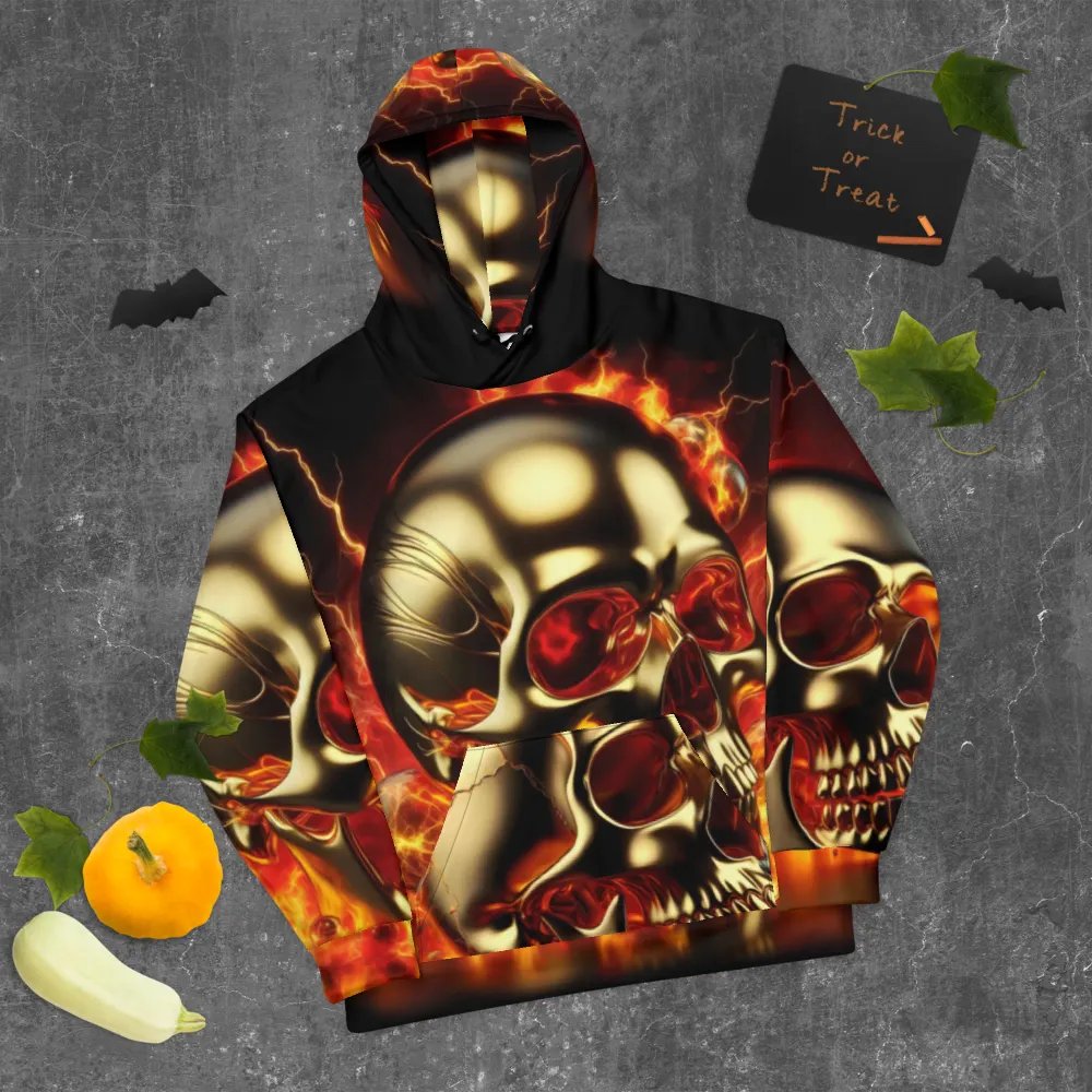 Golden Inferno - Unisex Skull Hoodie #1 product image (9)