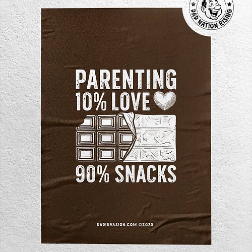 🍫 Parenting truth: it’s hugs, chaos, and a snack stash that never lasts. Every dad knows snacks are survival fuel.

👉 If your...