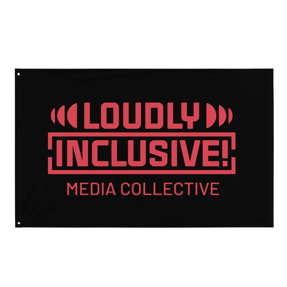 Black and Vibrant Pink Logo Flag product image (1)