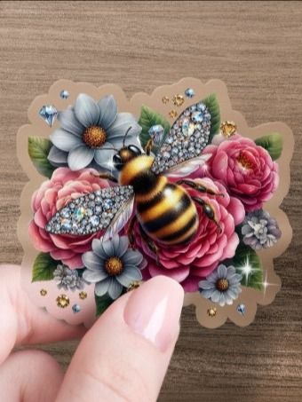 Floral Bee Digital Artwork for Mason Jar Tumbler – Printable Design for Sublimation and DIY CraftsNew Digital Product product image (3)