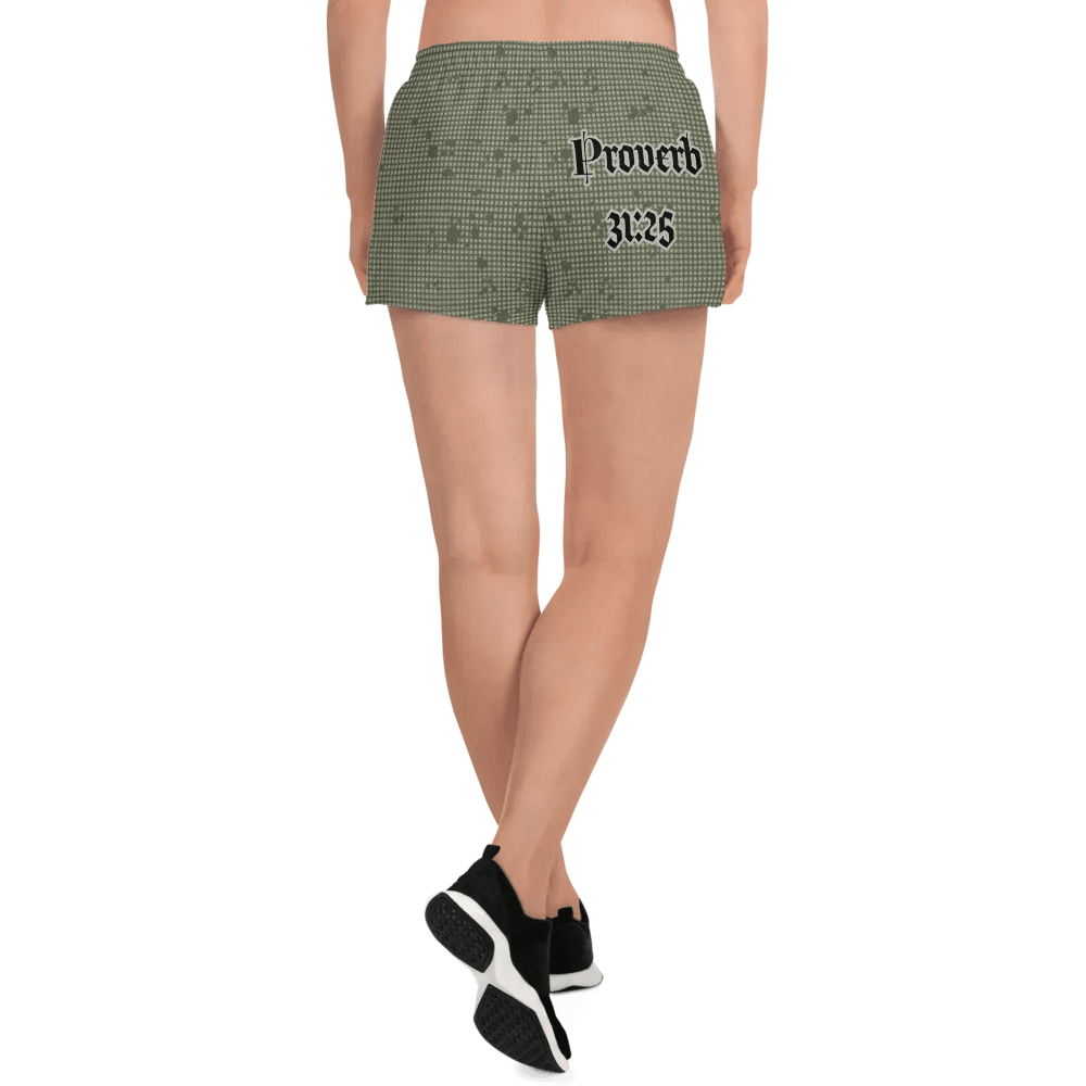 Faithful Camo: Proverb 3:25 Motion Women's Athletic Shorts - Desert Night Camo product image (5)
