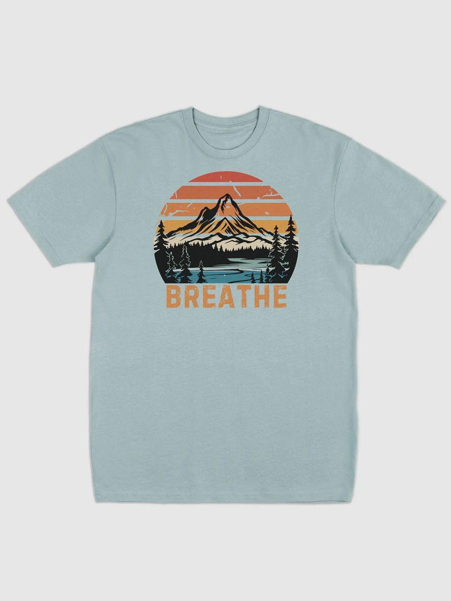 Breathe Vintage Sunset Mountain Lake Forest T-shirt product image (6)