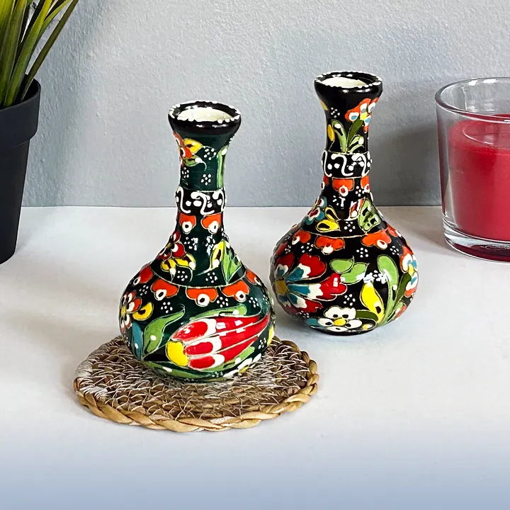 Ceramic vase (small), Turkish Iznik style (Gözyaşi) — handmade pottery product image (1)