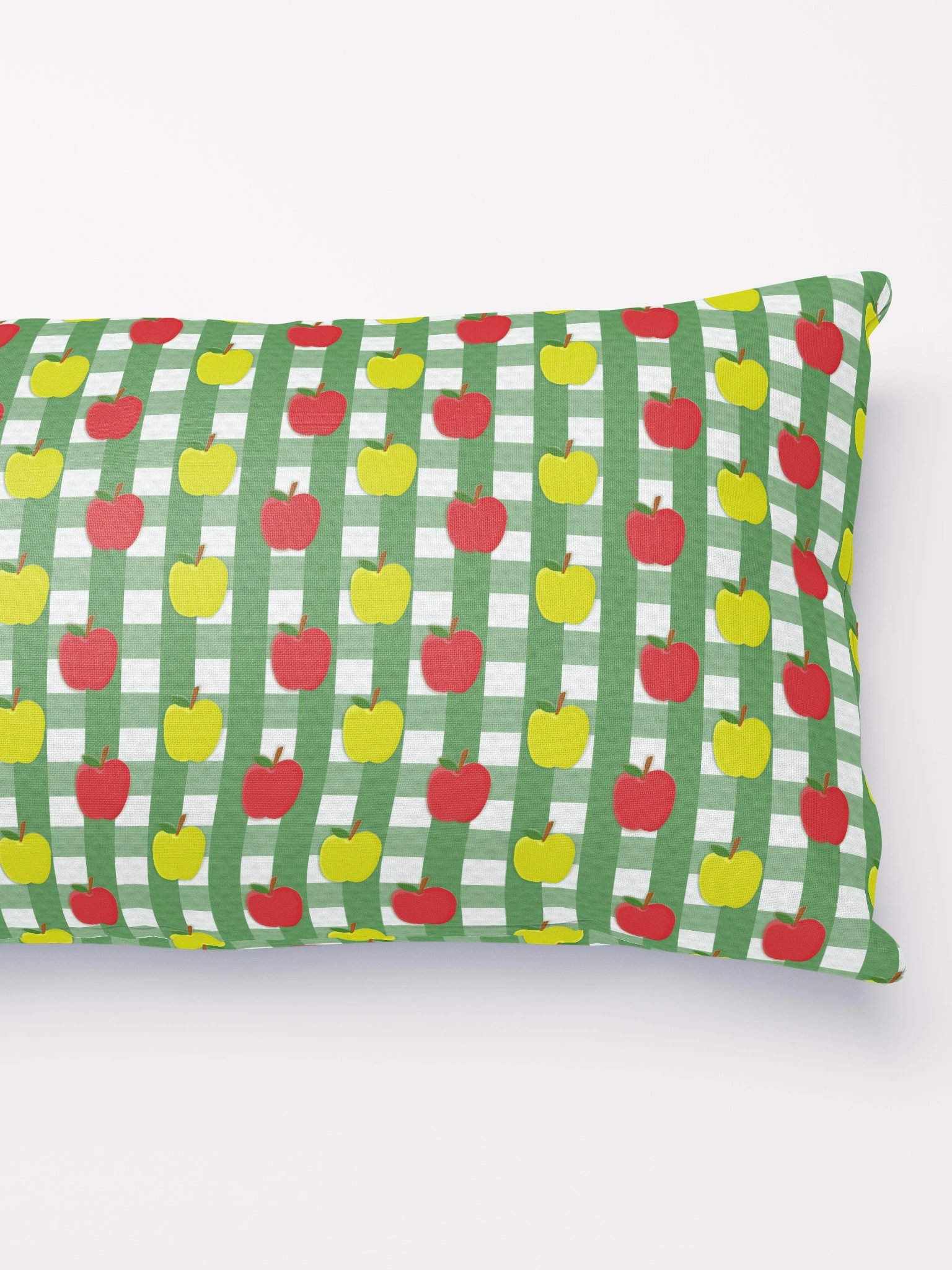 Apple Gingham in Green Pattern Pillow product image (6)