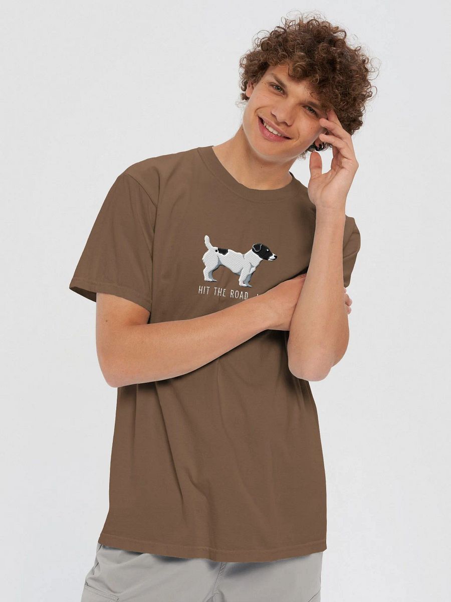 Hit the Road, Jack T-Shirt(Embroidered) of a Jack Russell Terrier(Black & White) product image (8)