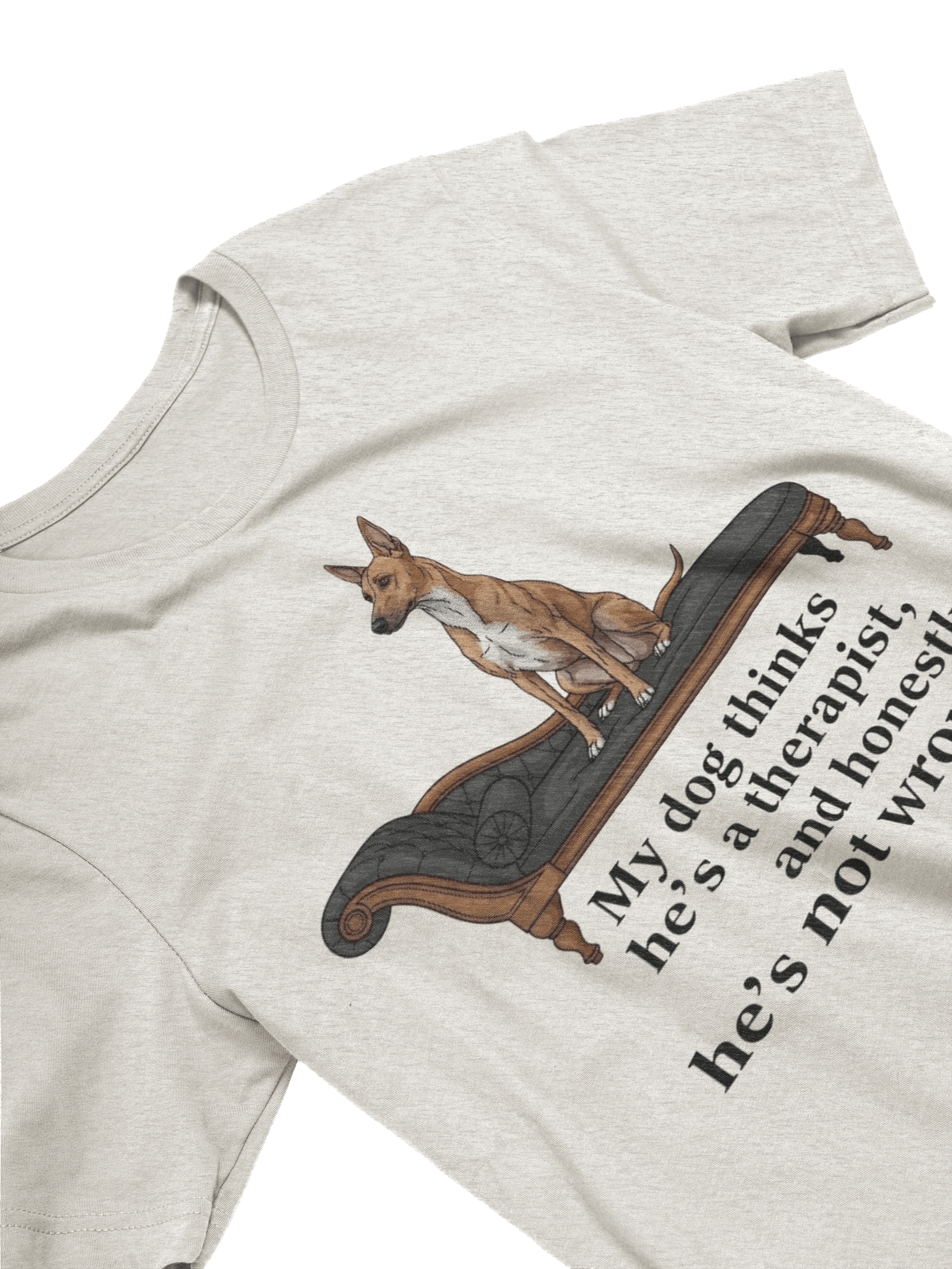 Funny Dog Therapist PNG, "My Dog Thinks He's a Therapist" T-Shirt Mental Health Tee , Dog Lover Gift product image (3)