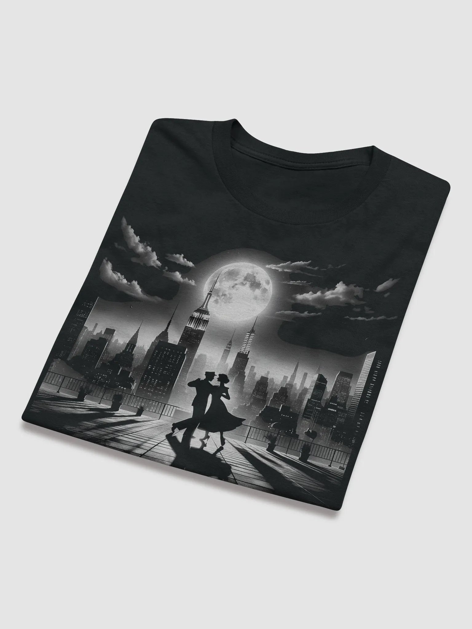 Moonlit Metropolis: A Noir Waltz (Front Print Womens Tee) product image (8)