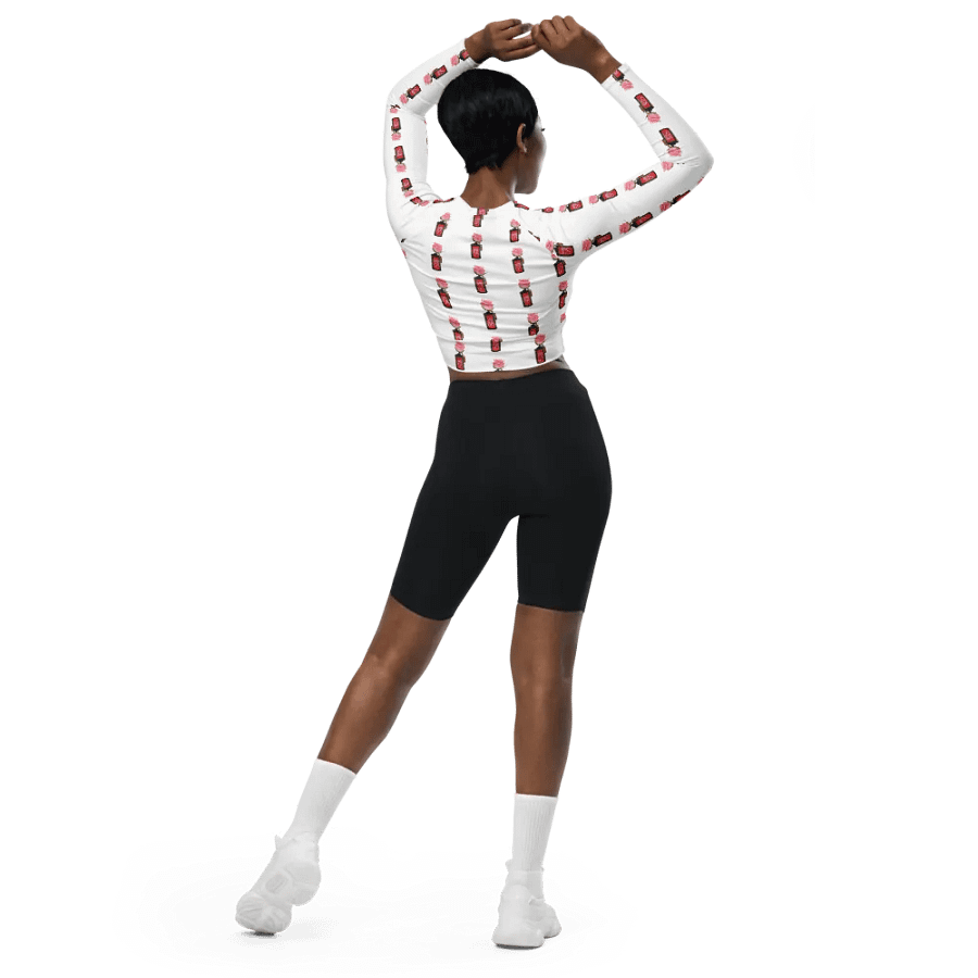 Cinestill Rose Continuous Pattern Jersey Sleeved Crop Top product image (5)