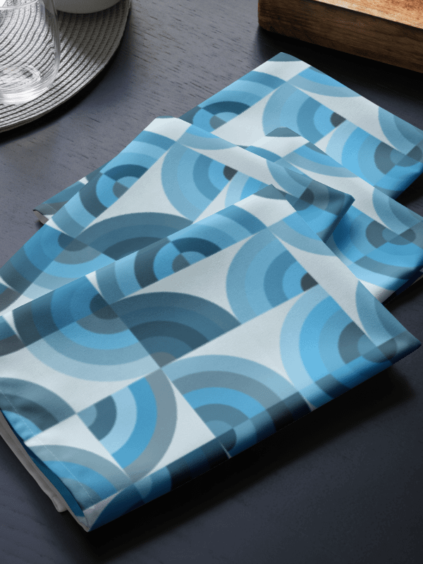 Geometric Blue & Gray Cloth Napkin Set (4) product image (2)