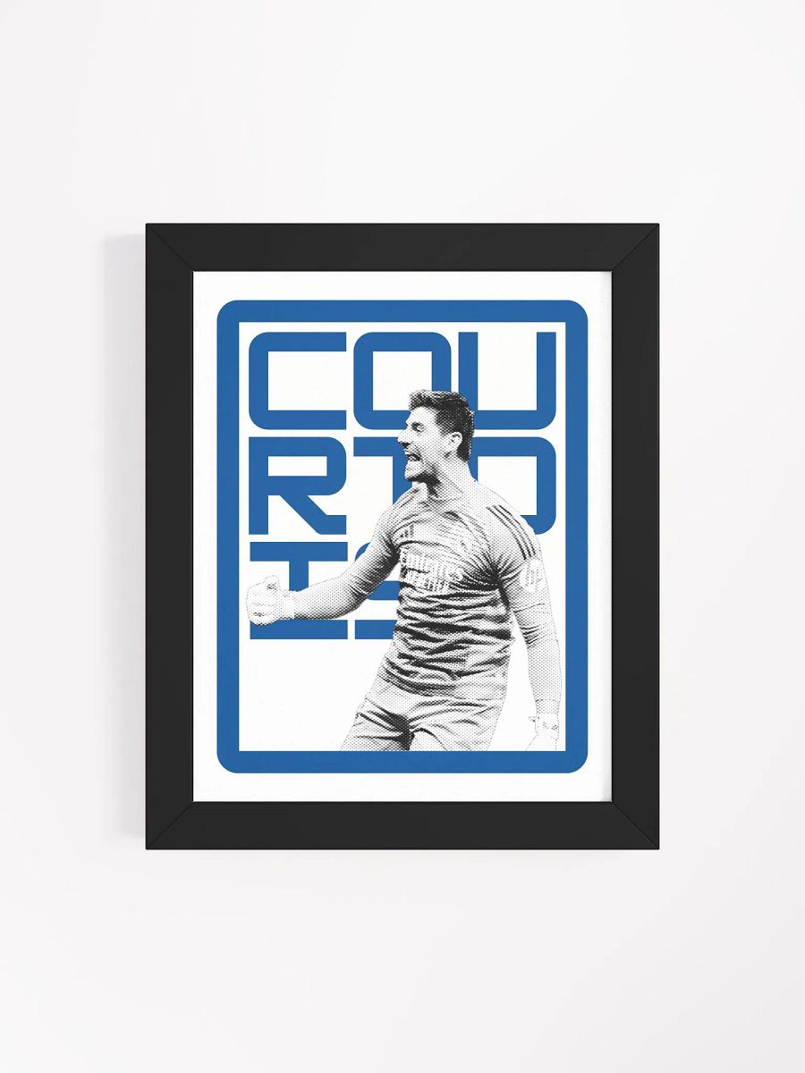 Thibaut Courtois BW Real Madrid Name Art Framed Print product image (3)