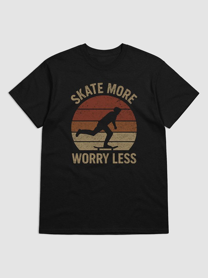 Skate more worry less, Funny skateboarding t-shirt, Unisex product image (4)