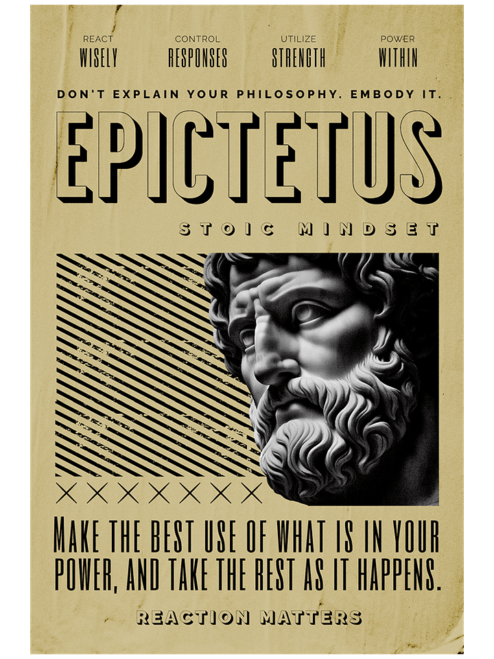 Epictetus Stoic Virtues Matte Paper Poster product image (1)