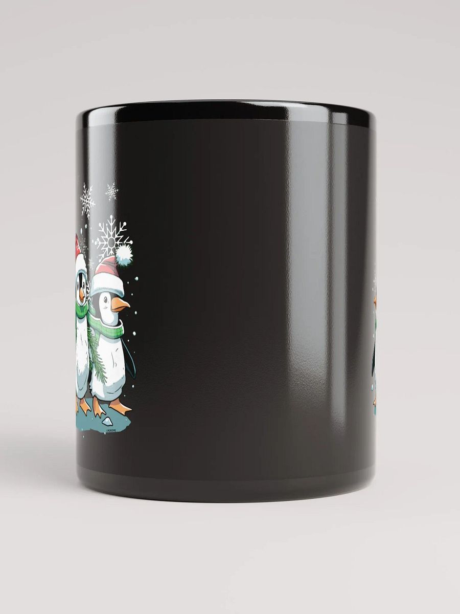 Santa Penguin Party Black Glossy Mug product image (10)