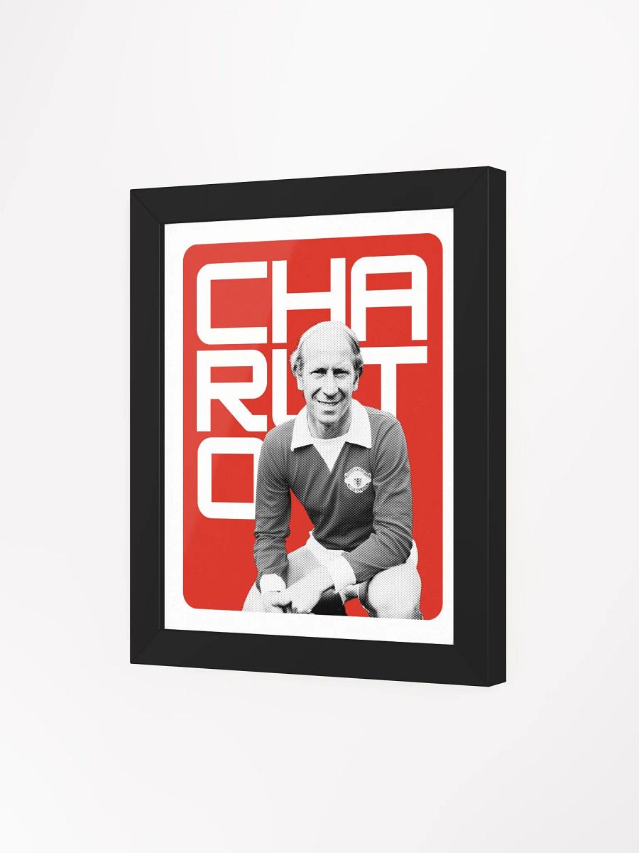 Bobby Charlton BW Manchester United Name Art Framed Print product image (1)