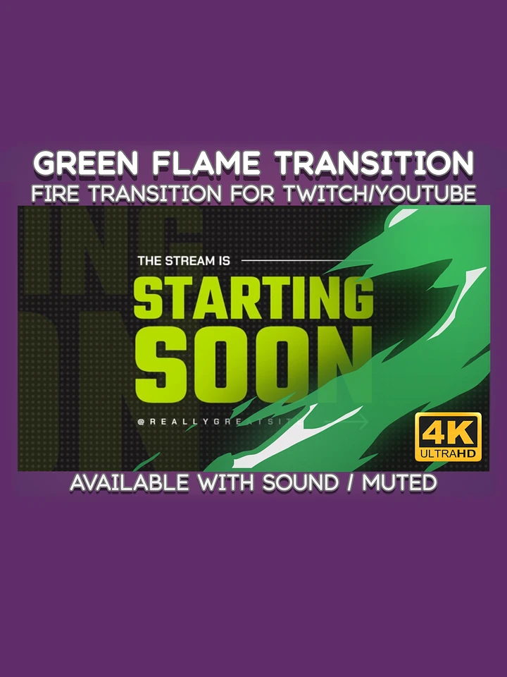 Green Fire Video Transition - Cartoon Fire Transition for Twitch Stream and YouTube Video product image (1)