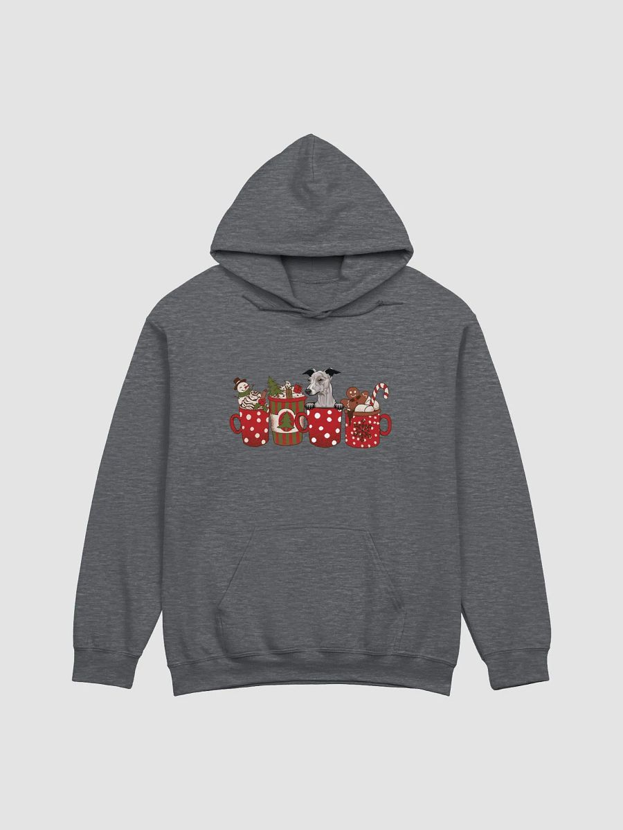 Cute Italian Greyhound(Blue-Fawn) in a Christmas Cup Hooded Sweatshirt | Funny Christmas Iggy Pup in a Cup product image (4)