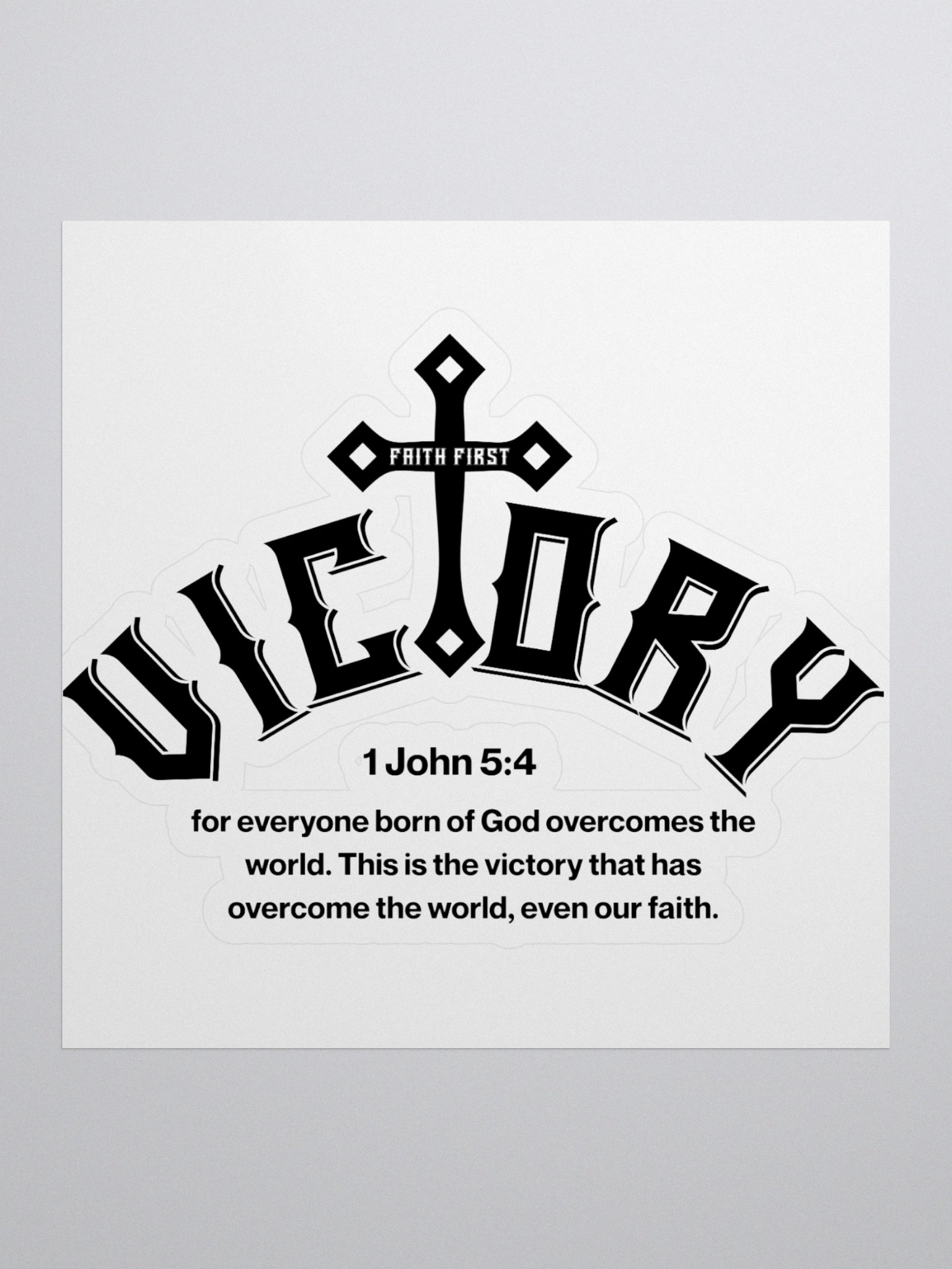1 John 5:4 - Victory Kiss Cut Stickers product image (1)